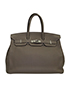 Birkin 35 Veau Togo Leather in Etoupe, front view